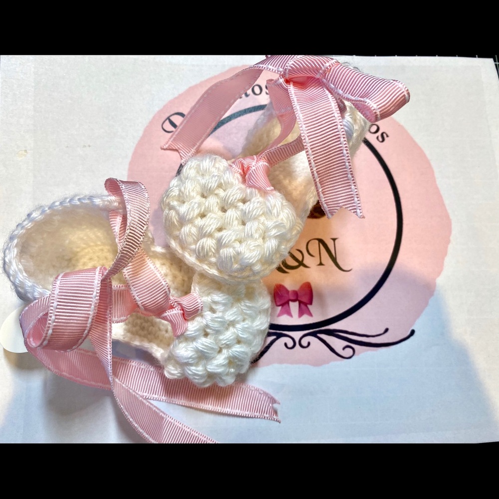 Baby Crochet Pink Ballerina Slippers